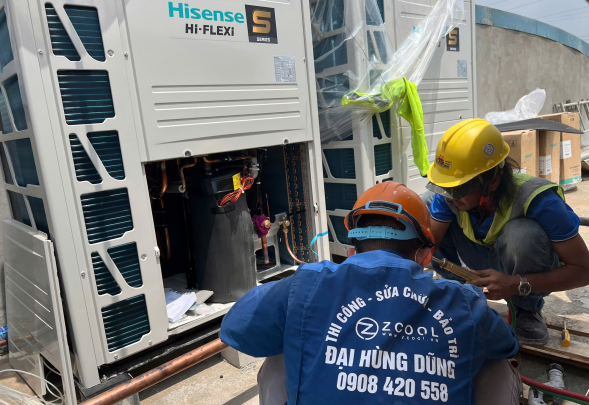 Thi công hệ thống máy lạnh trung tâm tại Cty Cổ Phần Scavi - Kcn2  Đồng Nai