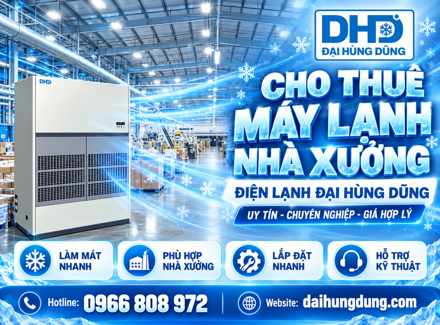 Cho Thuê Máy Lạnh Nhà Xưởng