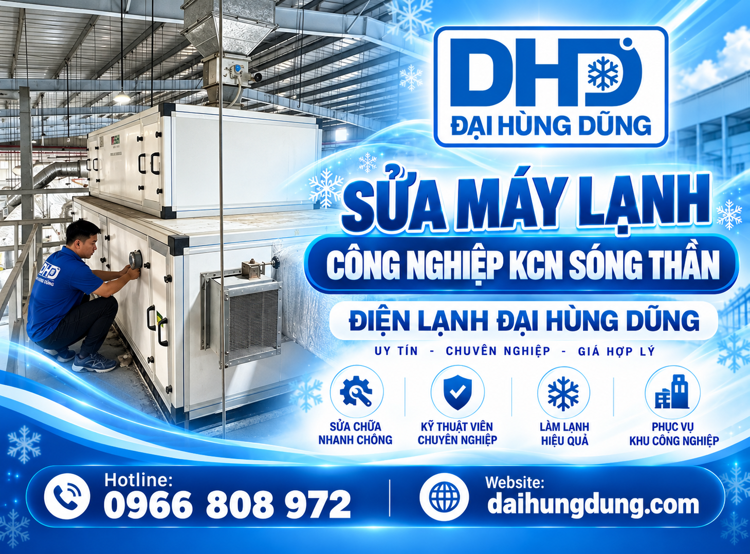 Sửa Máy Lạnh Công Nghiệp KCN Sóng Thần