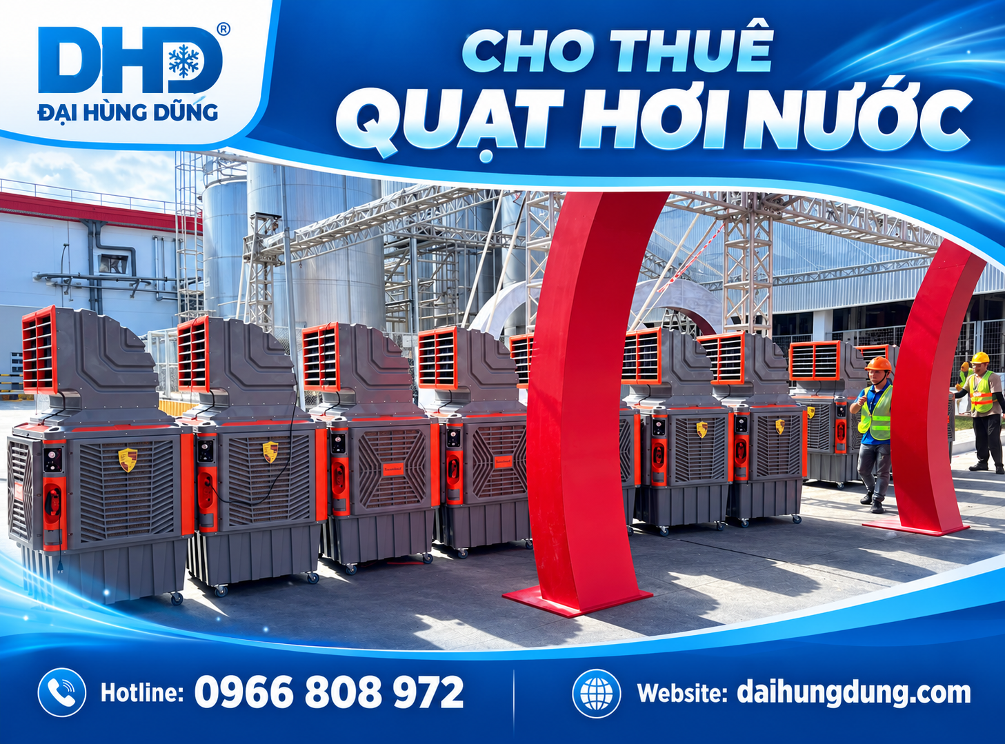 Cho Thuê Quạt Hơi Nước Cho Sự Kiện Lớn Ngoài Trời Tại Điện Lạnh Đại Hùng Dũng