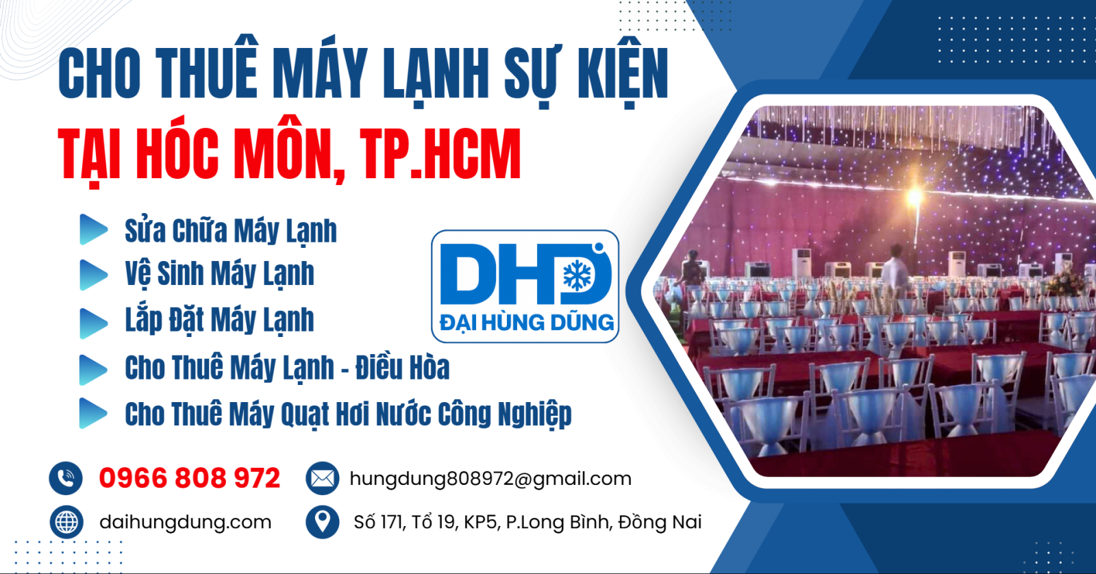 Cho Thuê Máy Lạnh Sự Kiện Tại Hóc Môn, HCM