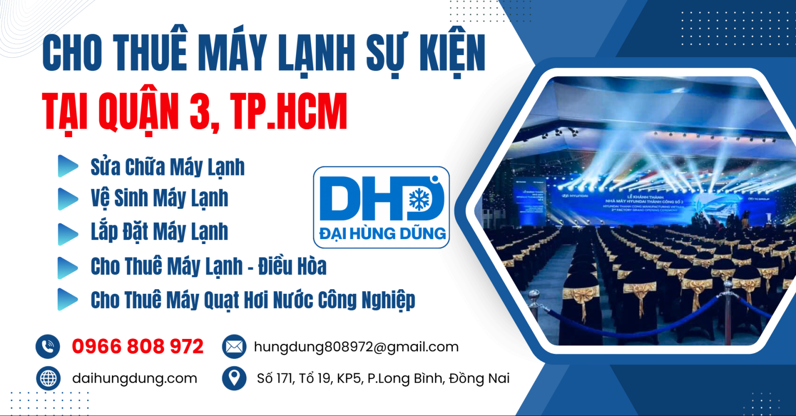 Cho Thuê Máy Lạnh Sự Kiện Tại Quận 3, HCM