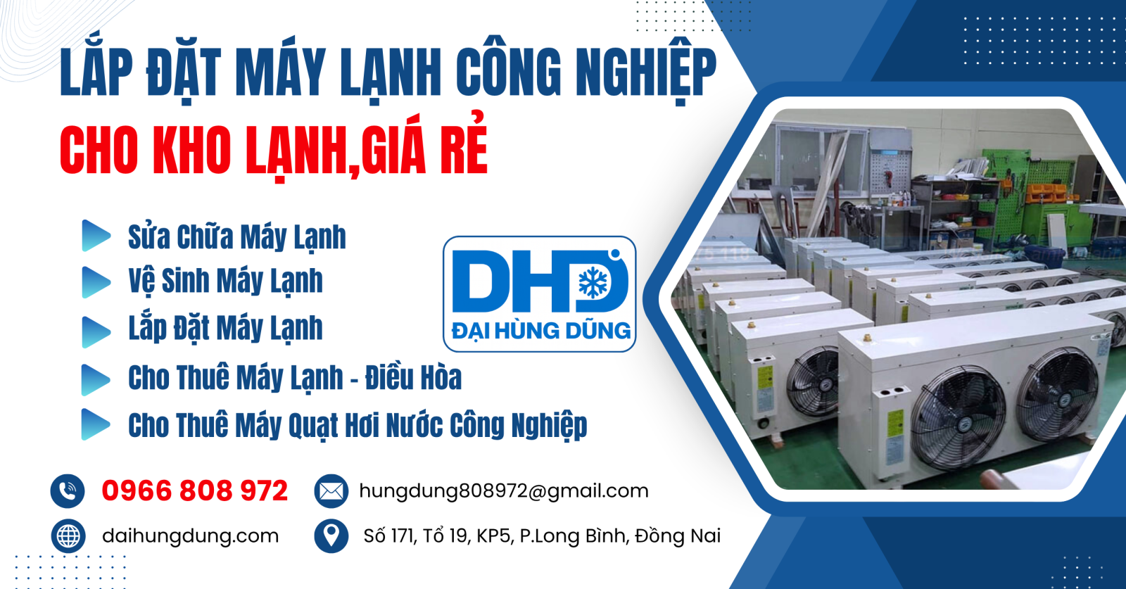 Máy lạnh công nghiệp cho kho lạnh, giá rẻ