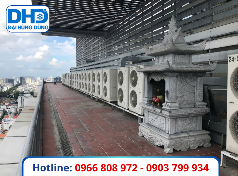 Thanh Lý Máy Lạnh Công Nghiệp - Hàng Dàn Nóng VRV Mitsubishi Electric Cao Cấp Tại Sàn Mái Tòa Nhà Cao Tầng