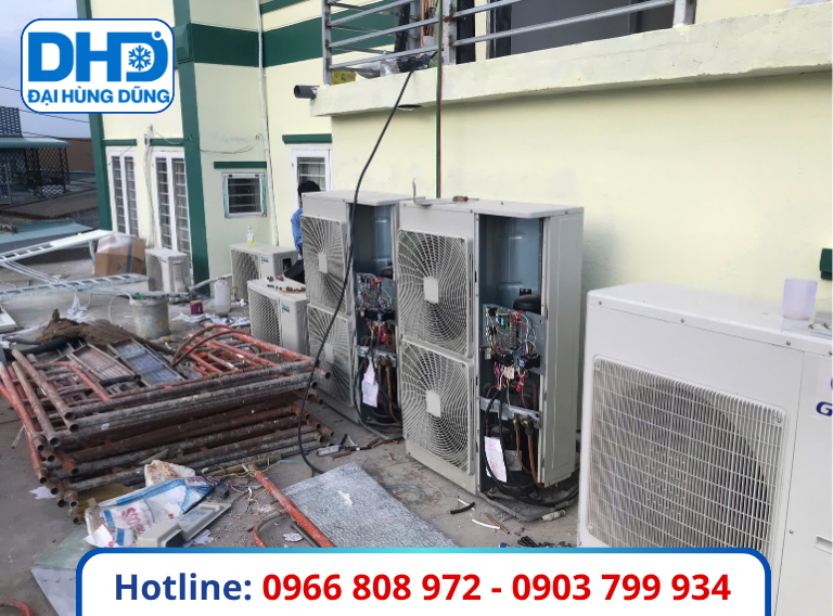 Thanh Lý Máy Lạnh Công Nghiệp - Hàng Dàn Nóng Gree Mở Nắp Kiểm Tra Thẩm Định Chất Lượng Tận Nơi