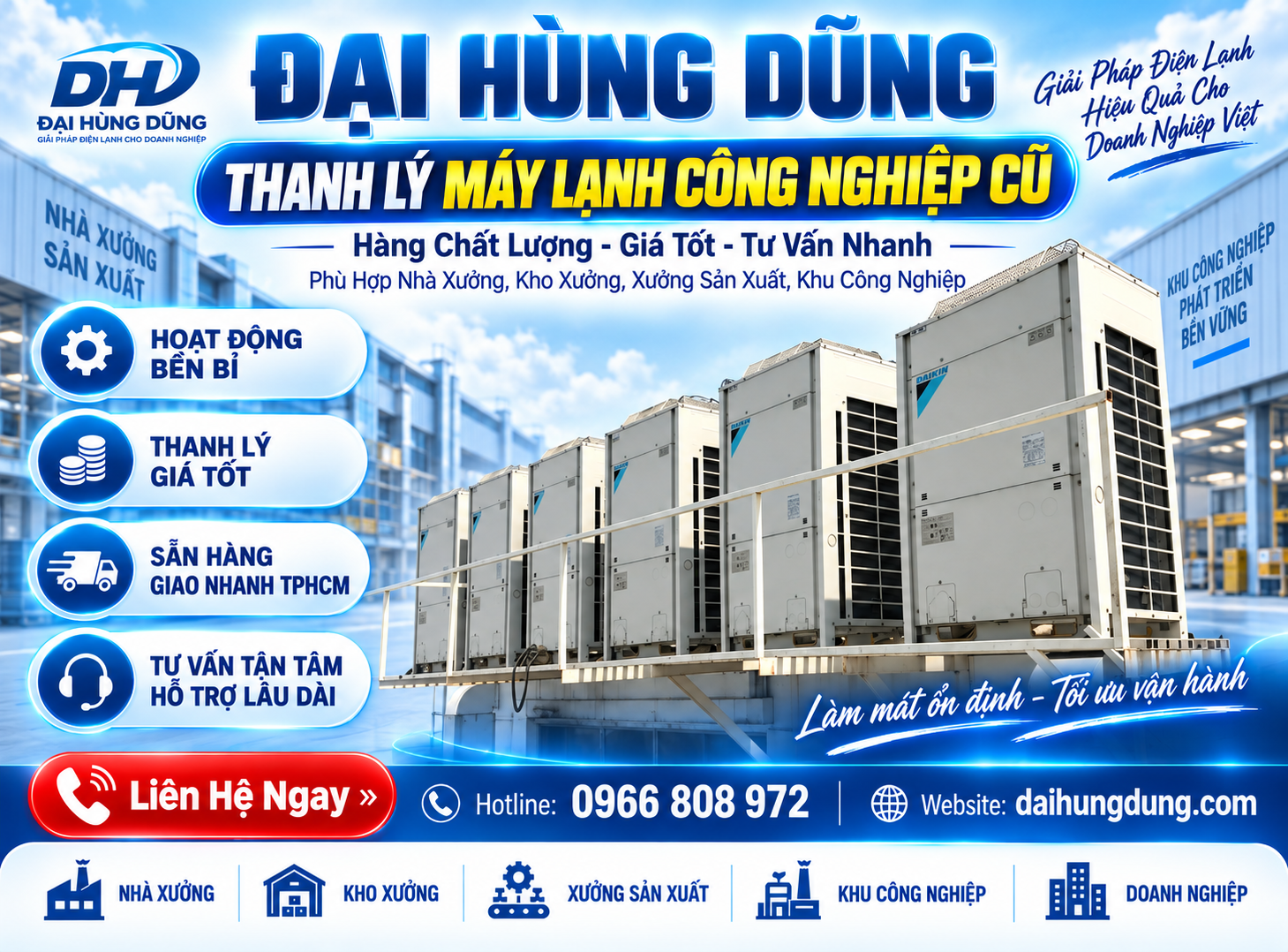 Thanh Lý Máy Lạnh Công Nghiệp Cũ