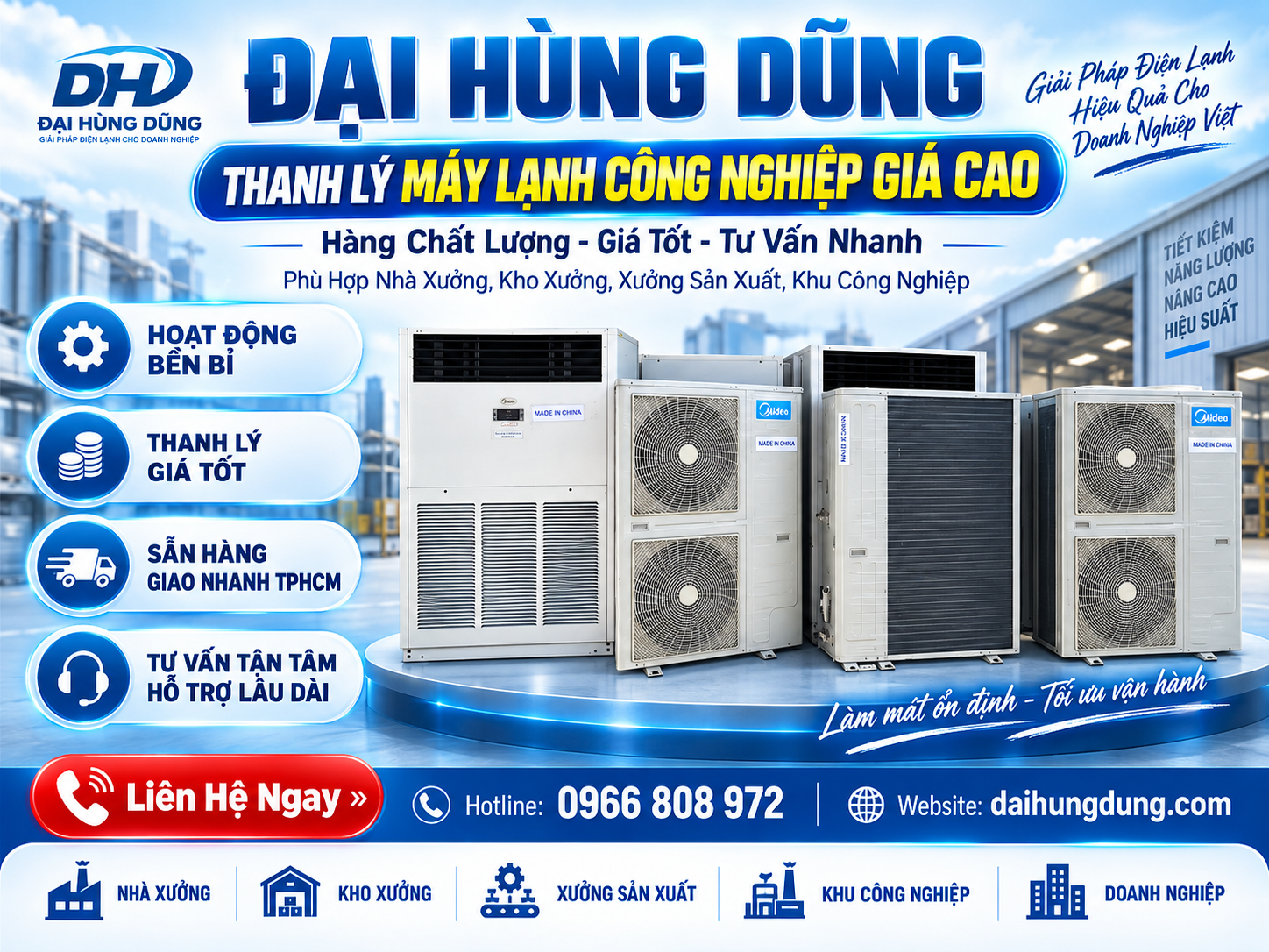 Thanh Lý Máy Lạnh Công Nghiệp Giá Cao