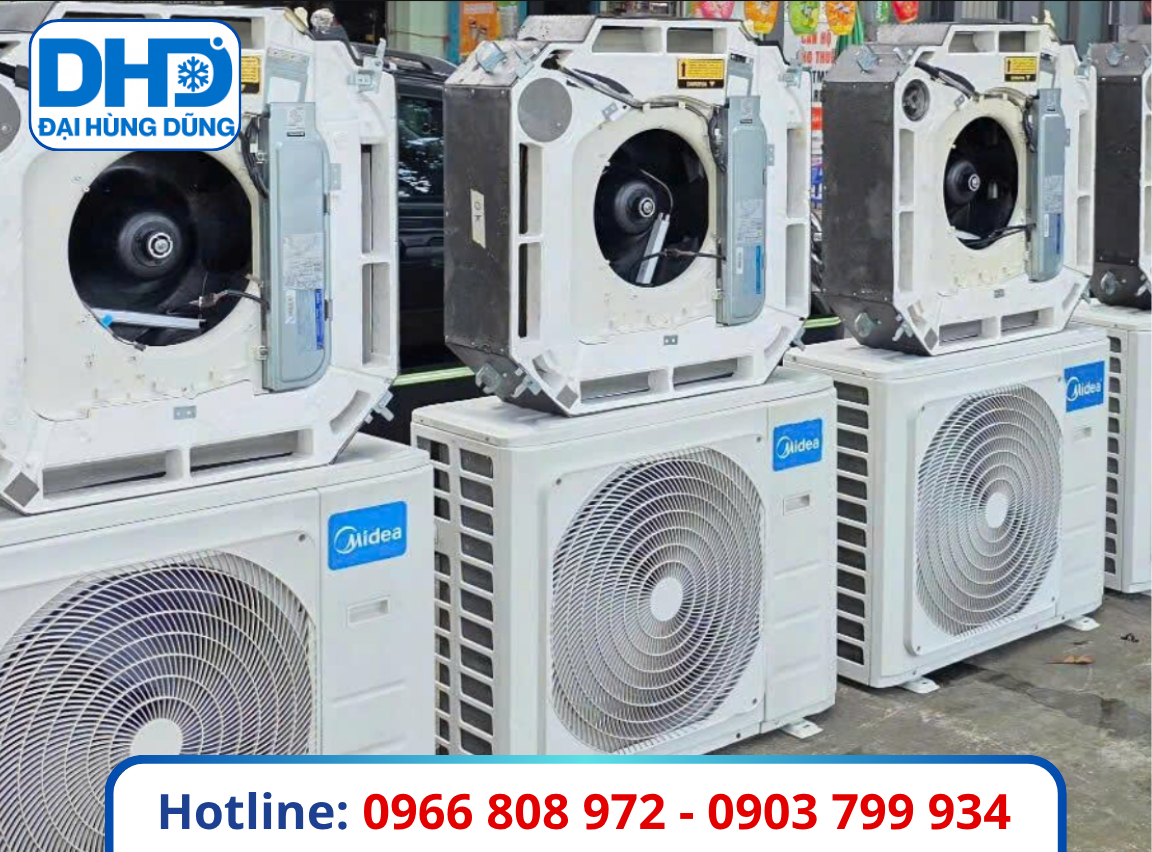 Thu Mua Máy Lạnh Công Nghiệp - Hàng Dàn Nóng Midea Và Khối Âm Trần Cassette Được Kiểm Tra Kỹ Thuật